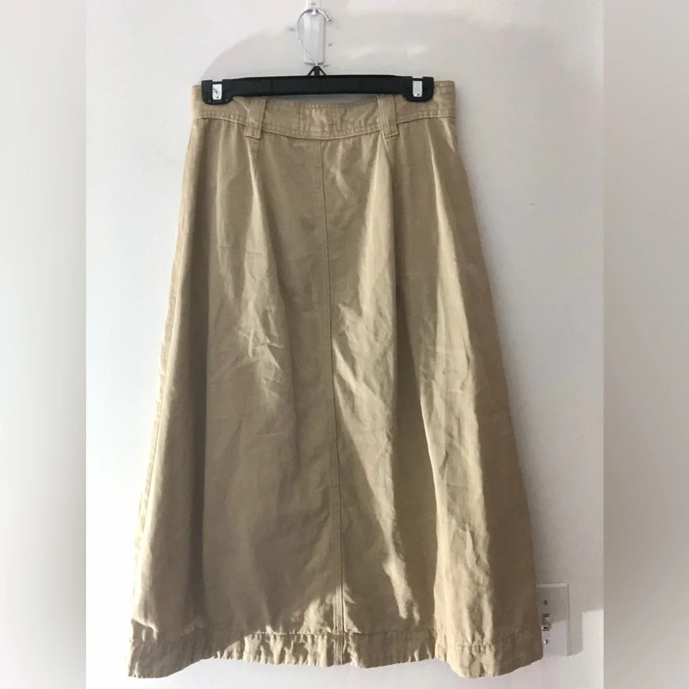 Sezane Clarina Skirt in Safari Beige Size 36 FR Cotton Button Up Midi Skirt - Picture 8 of 16